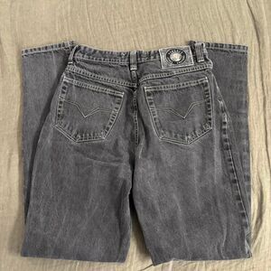 Versace Women's Grey and Black Jeans